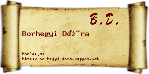 Borhegyi Dóra névjegykártya